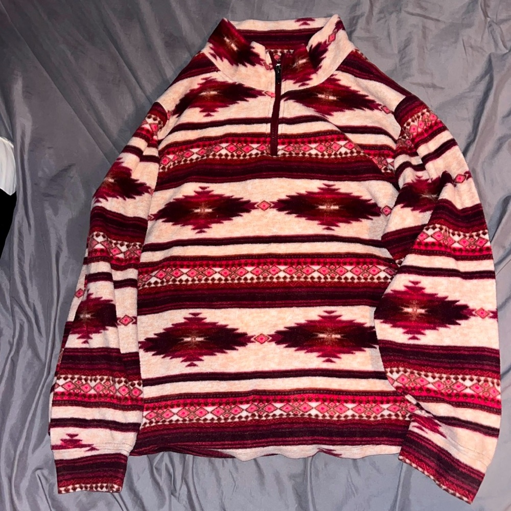 Maurice’s | Aztec print XXL quarter zip up sweater